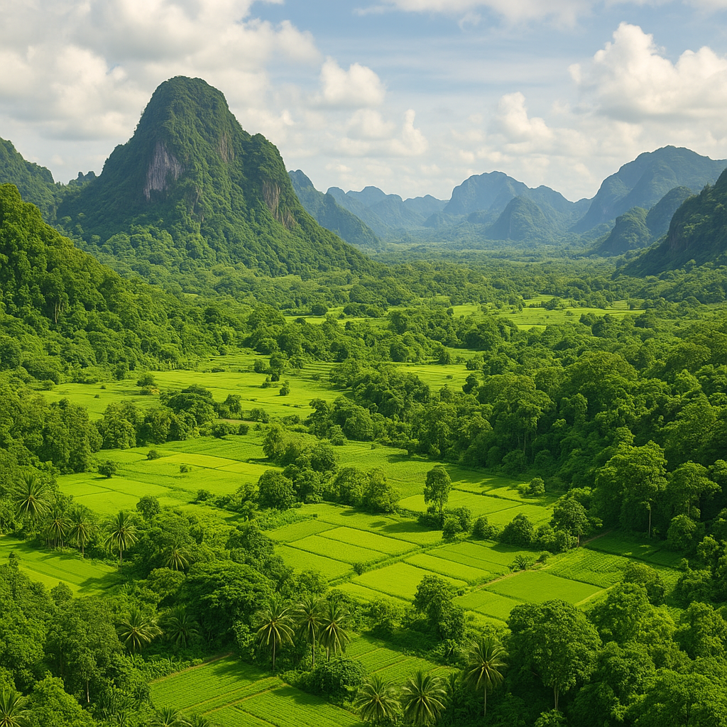 Miljøvenligt landskab i Thailand