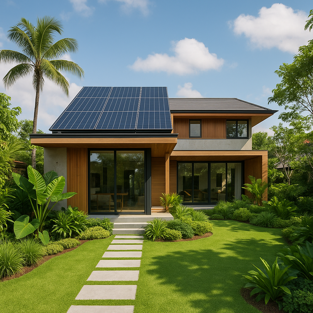 Miljøvenligt hus i Thailand med solpaneler