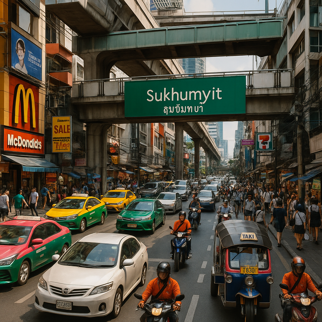 Sukhumvit gadescene i Bangkok
