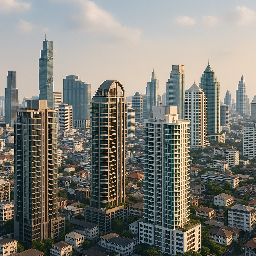 Bangkok skyline med moderne ejerlejligheder