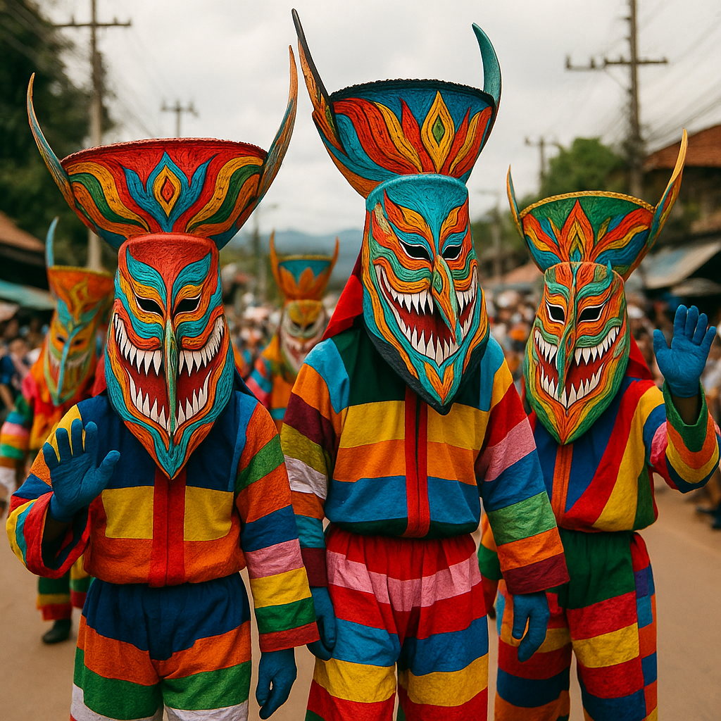Phi Ta Khon spøgelsesfestival parade