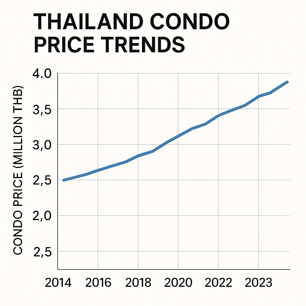 Graf, der viser tendenser i thailandske ejerlejlighedspriser