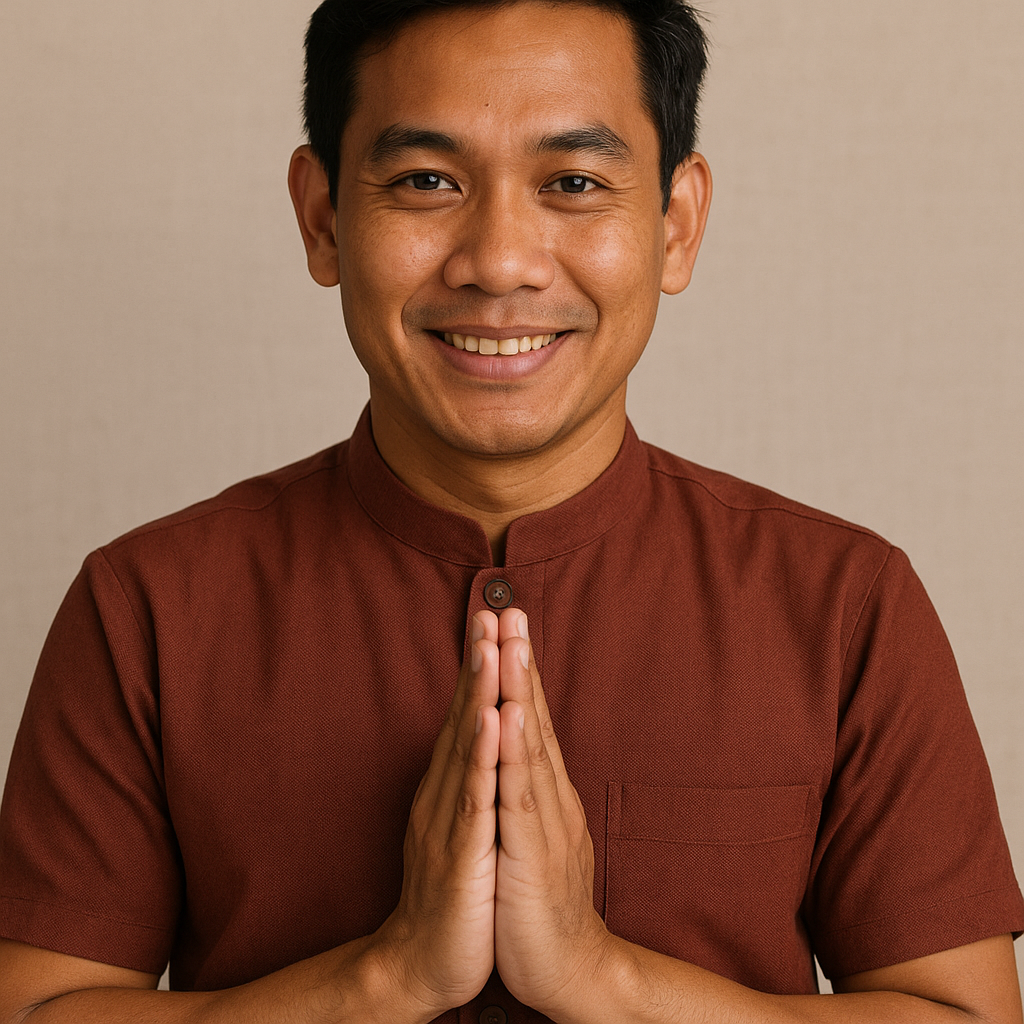 Thailandsk person udfører wai-gestus