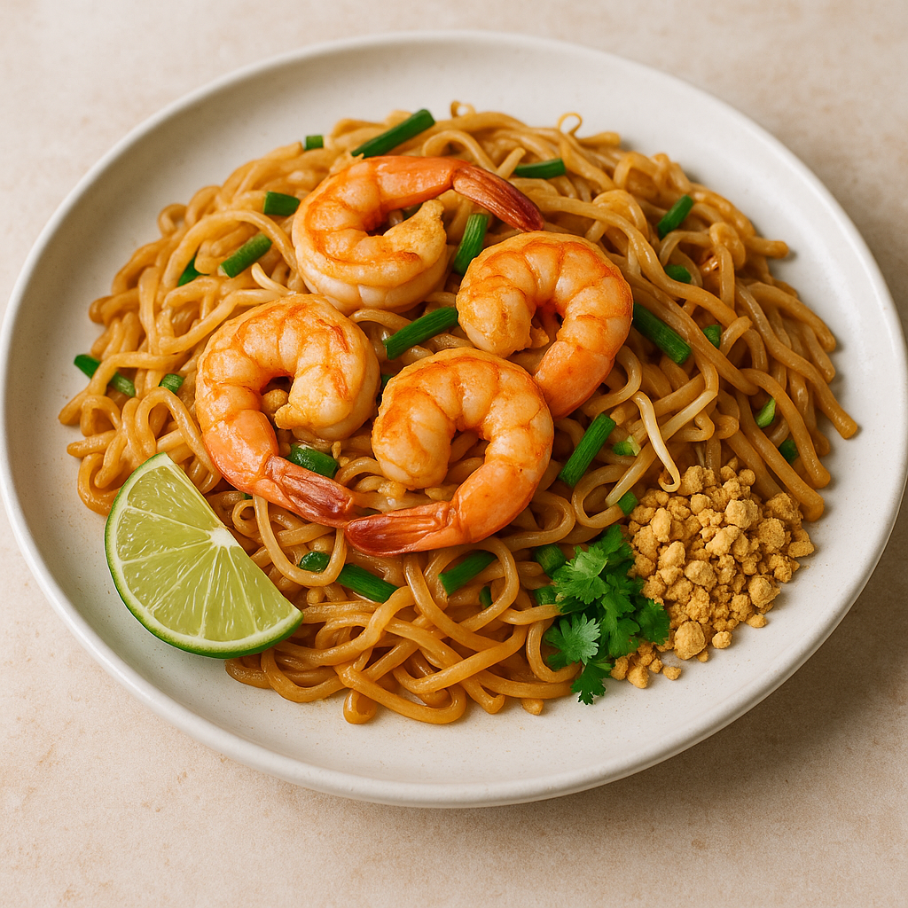 Autentisk Pad Thai med rejer og lime