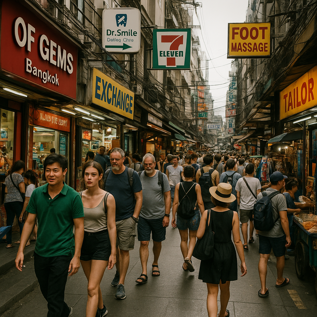 Sukhumvit gadescene, populært område for udlændinge i Bangkok