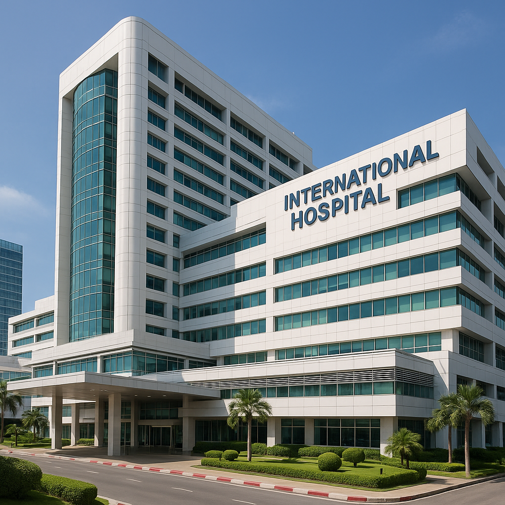 Moderne internationalt hospital i Bangkok