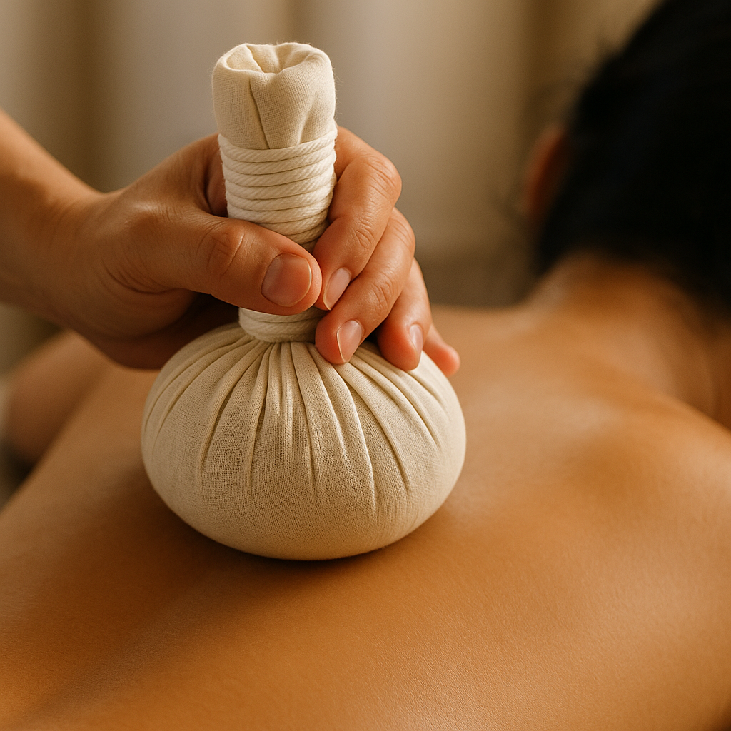 Urtekompressmassage i en thailandsk spa