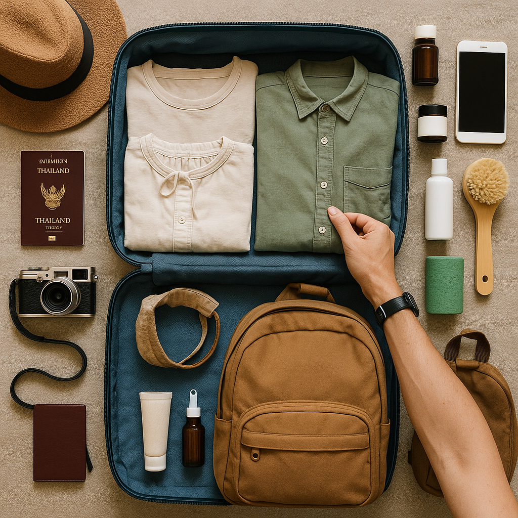 Pakning af nødvendigheder til et wellness-ophold i Thailand
