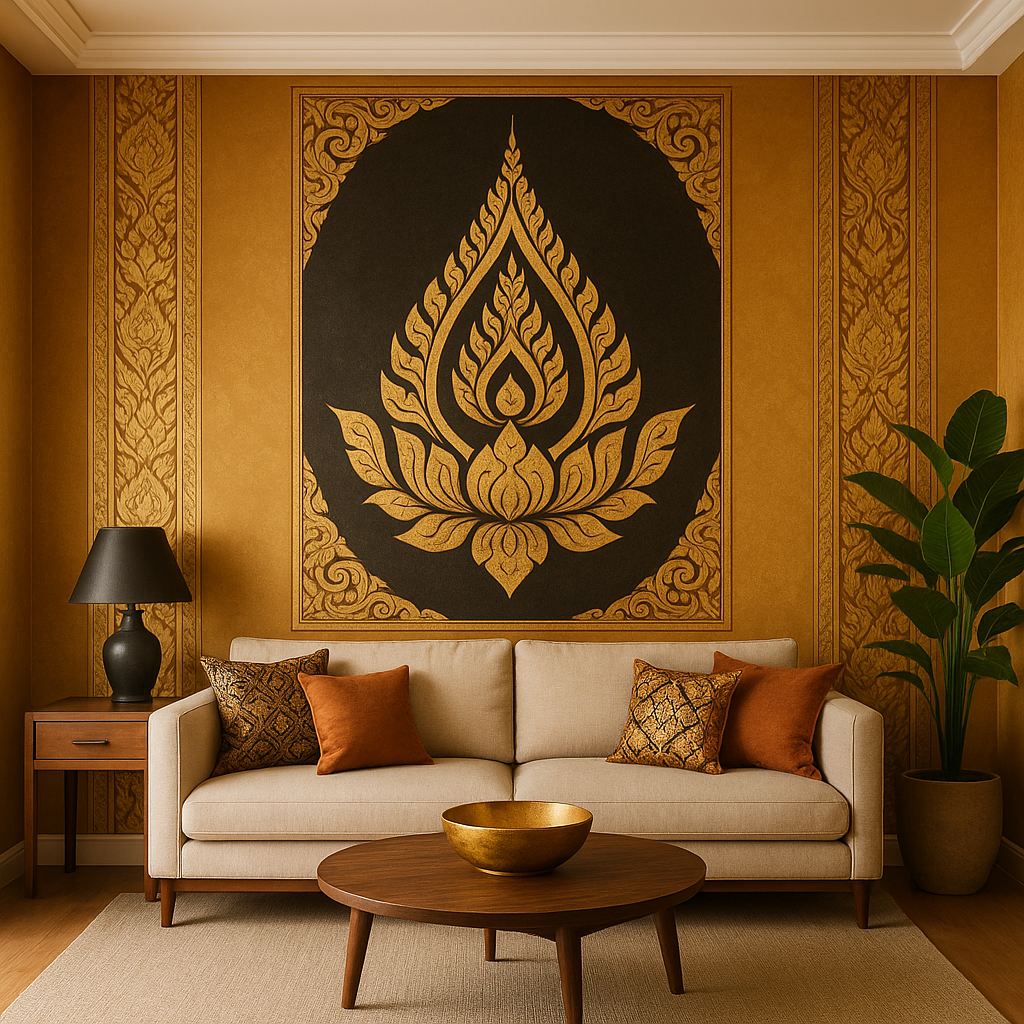 Traditionelle thailandske motiver i moderne interiørdesign