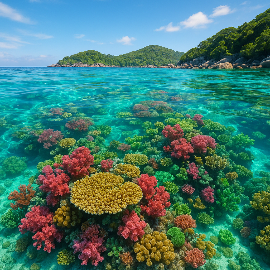 Undervandsudsigt over koralrev på Similan-øerne