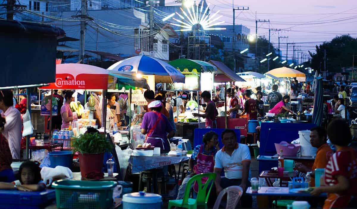 Bangkok street market at night