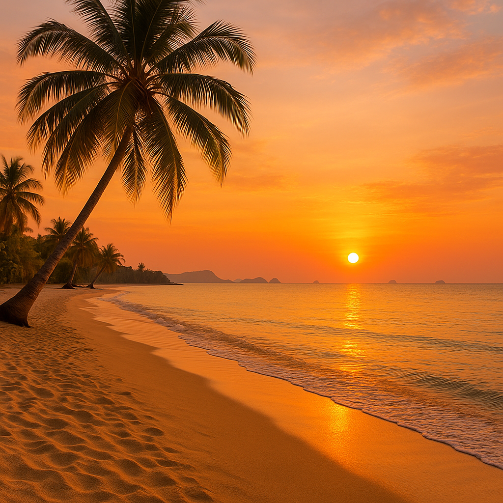 Thai beach at sunset