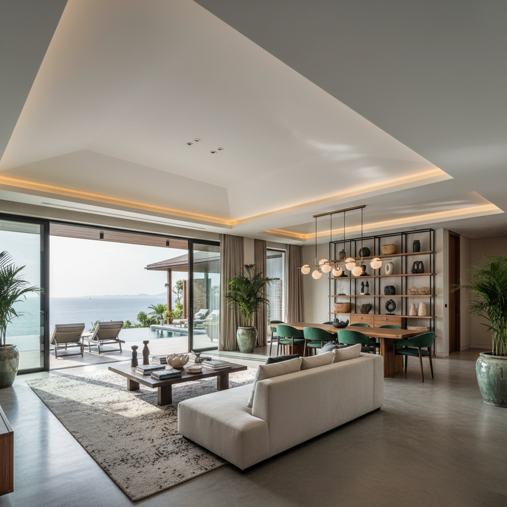 Modern luxury villa interior in Thailand