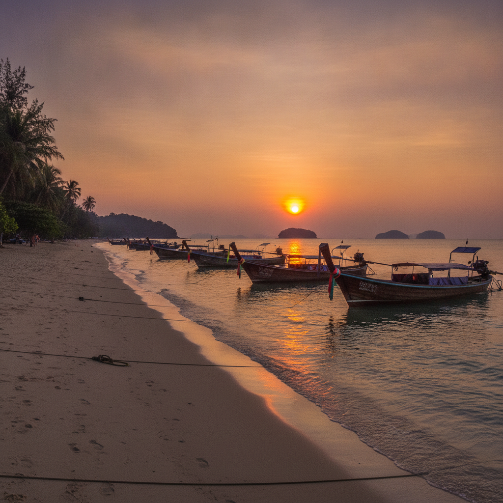 Koh Lanta beach sunset Thailand