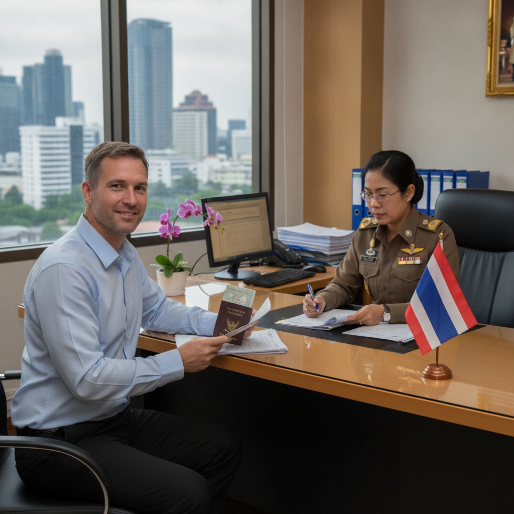 Expat meeting Thai immigration officer