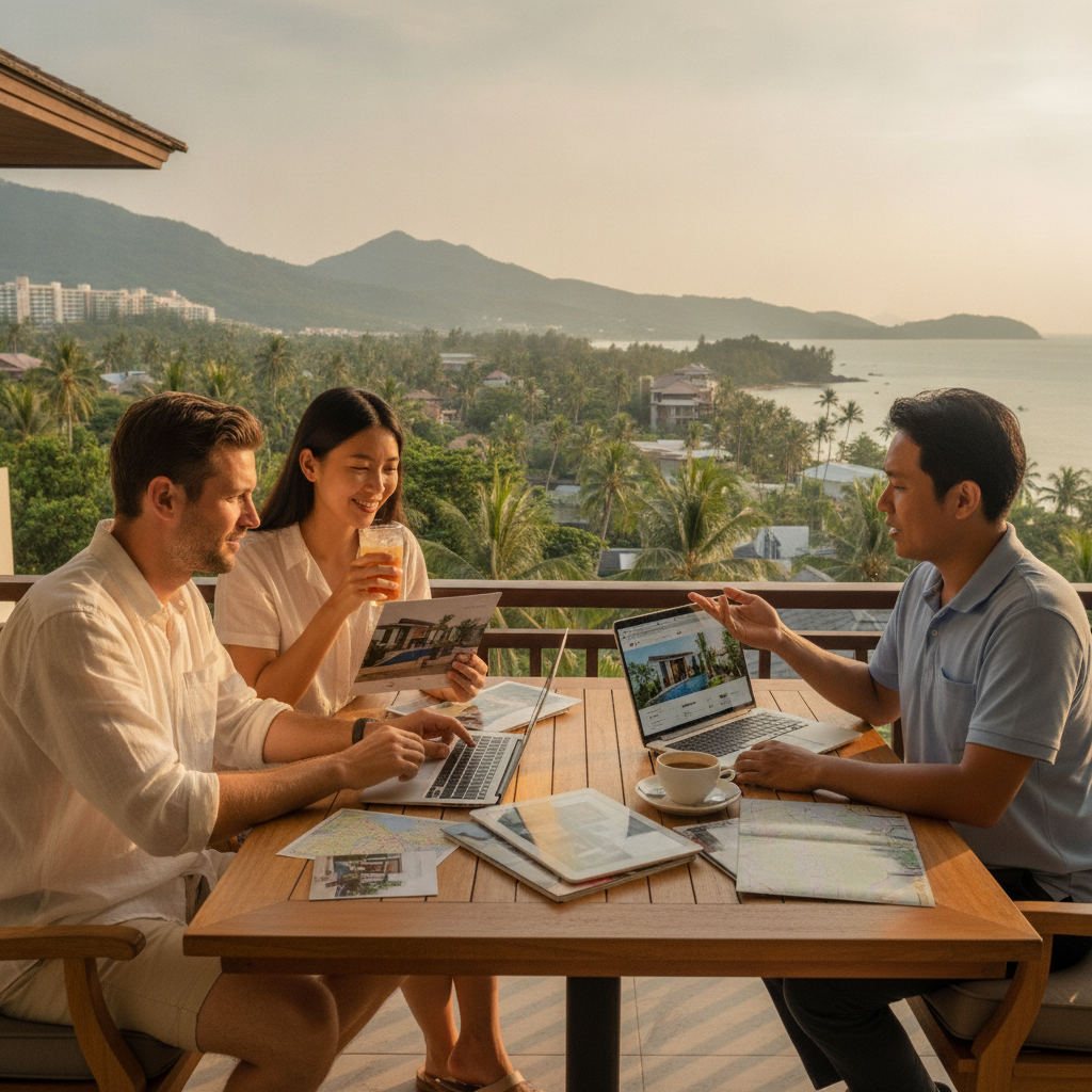 Expat couple exploring Thai real estate
