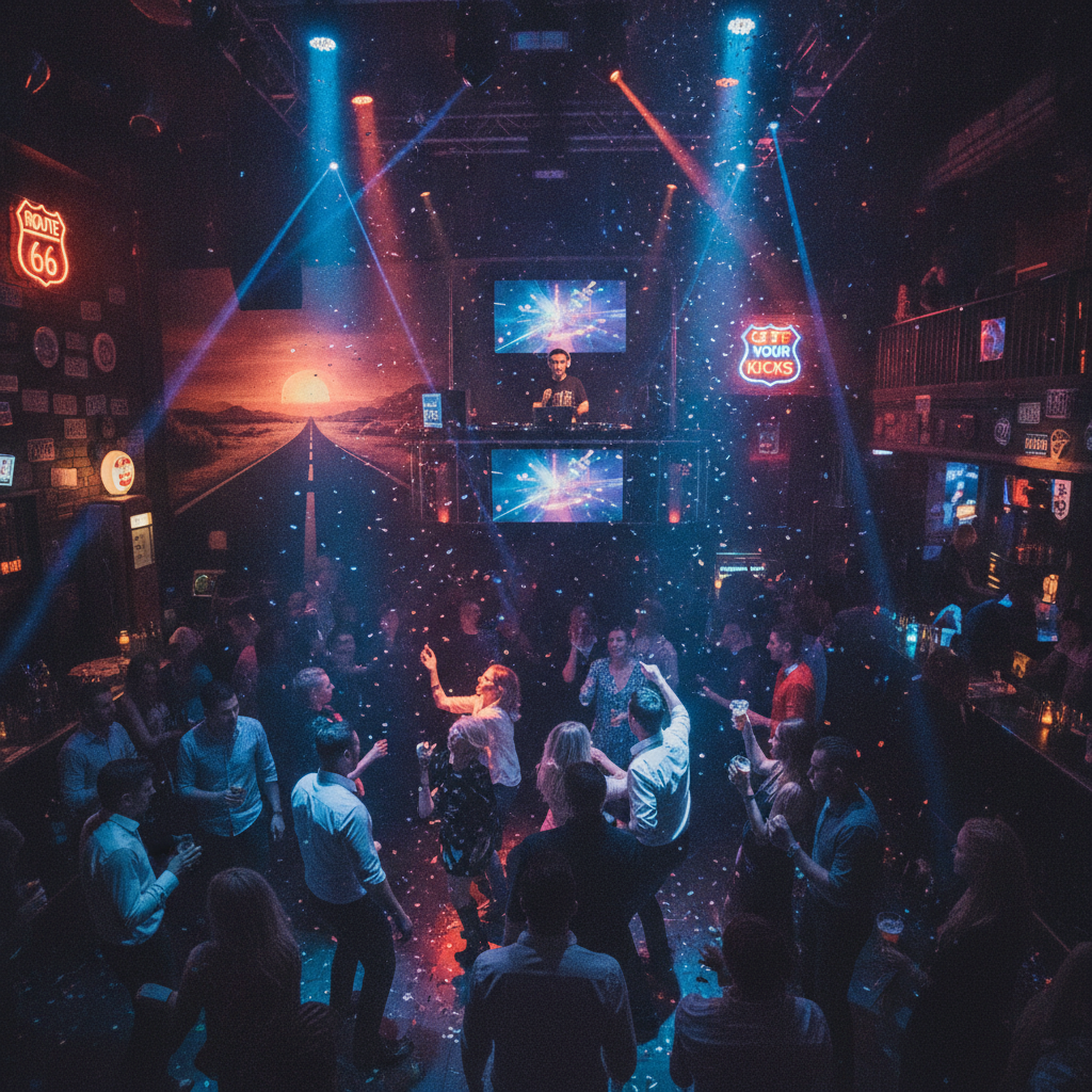 Bangkok nightclub with people dancing
