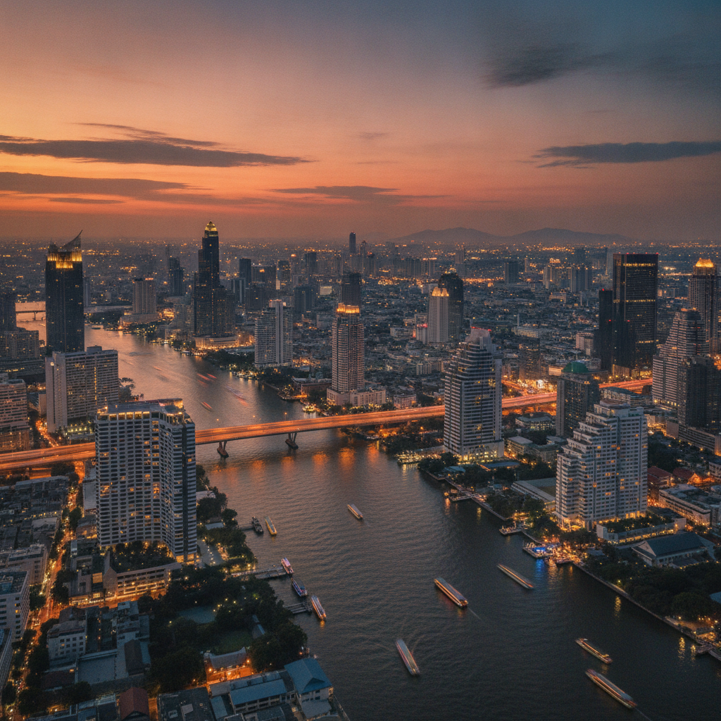 Bangkok city view for digital nomads