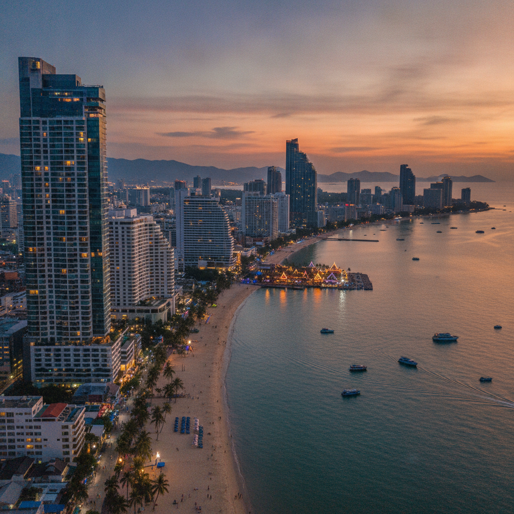 Pattaya real estate with city and beach views