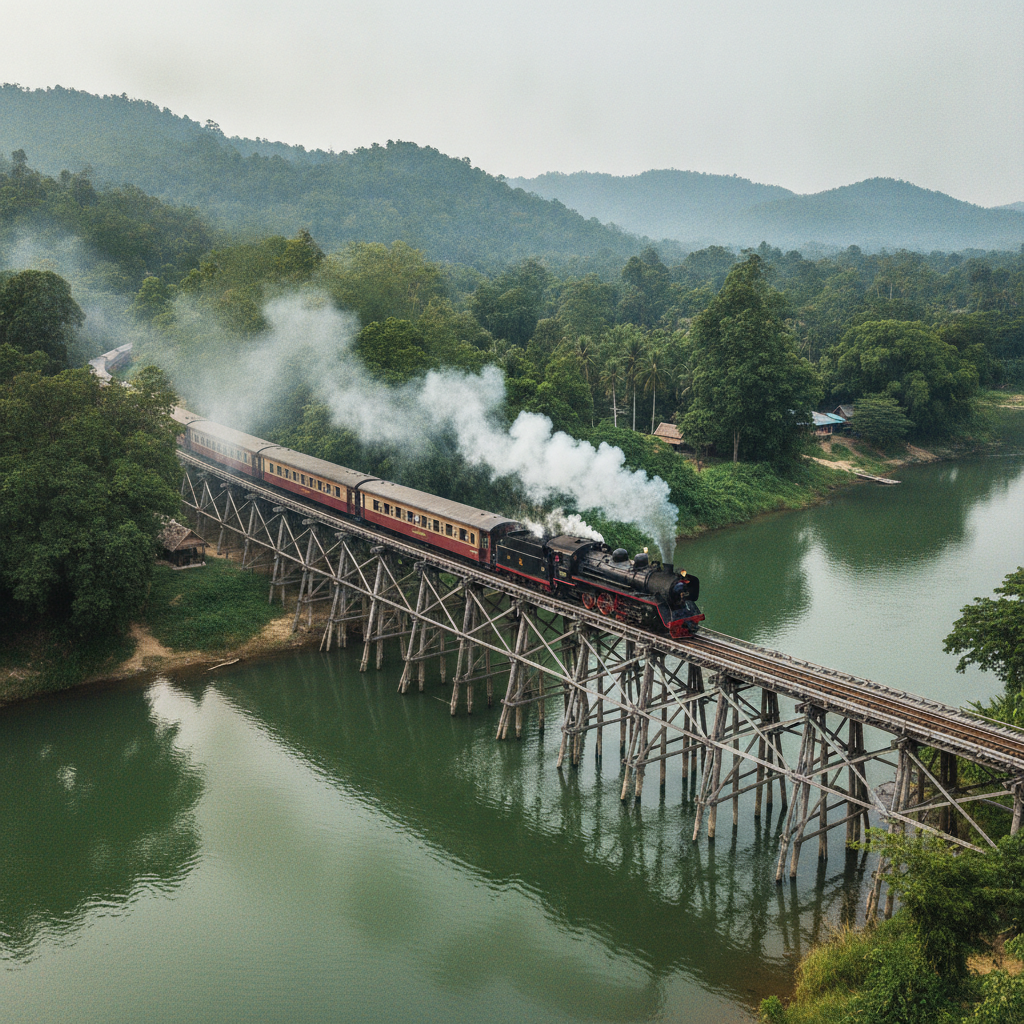 Bridge on the River Kwai Thailand train