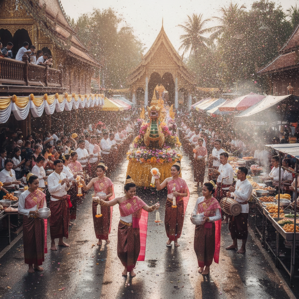 Thai cultural festival showing local traditions and community