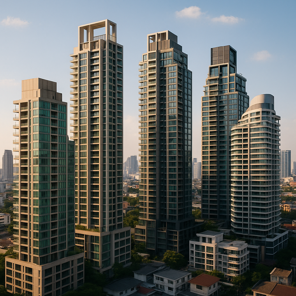 Højhus ejerlejligheder i Bangkok, der repræsenterer ejendomsmuligheder